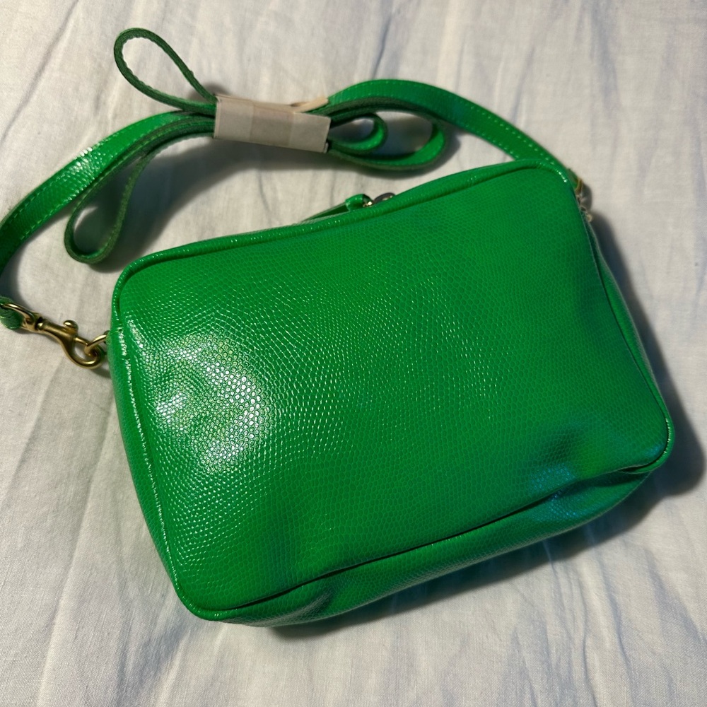 NEW Clare V. MIDI SAC in Green Parot Lizzard